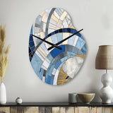 Gold Constructing Blue Realms I - Asymmetric Metal Wall Clock
