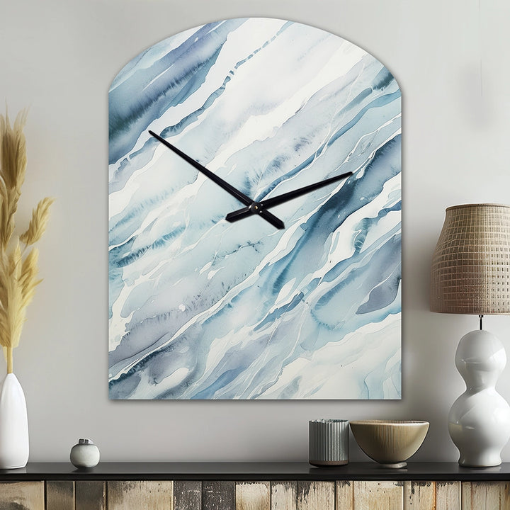 Blue Whirlwind I - Asymmetric Metal Wall Clock