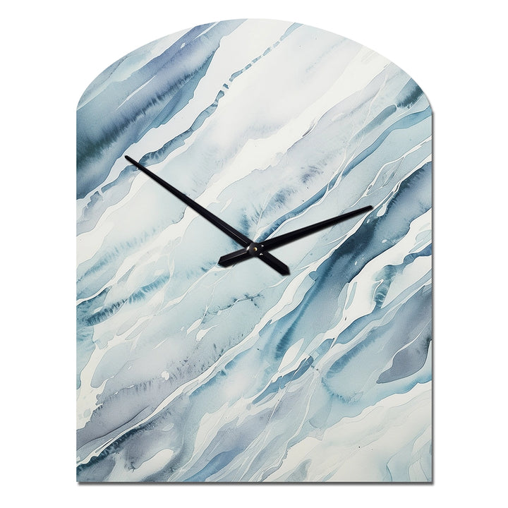 Blue Whirlwind I - Asymmetric Metal Wall Clock