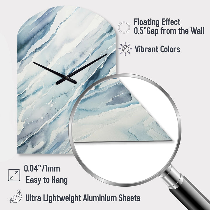 Blue Whirlwind I - Asymmetric Metal Wall Clock