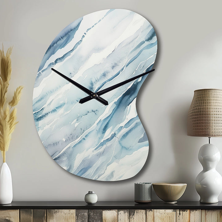 Blue Whirlwind I - Asymmetric Metal Wall Clock