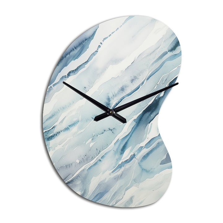 Blue Whirlwind I - Asymmetric Metal Wall Clock
