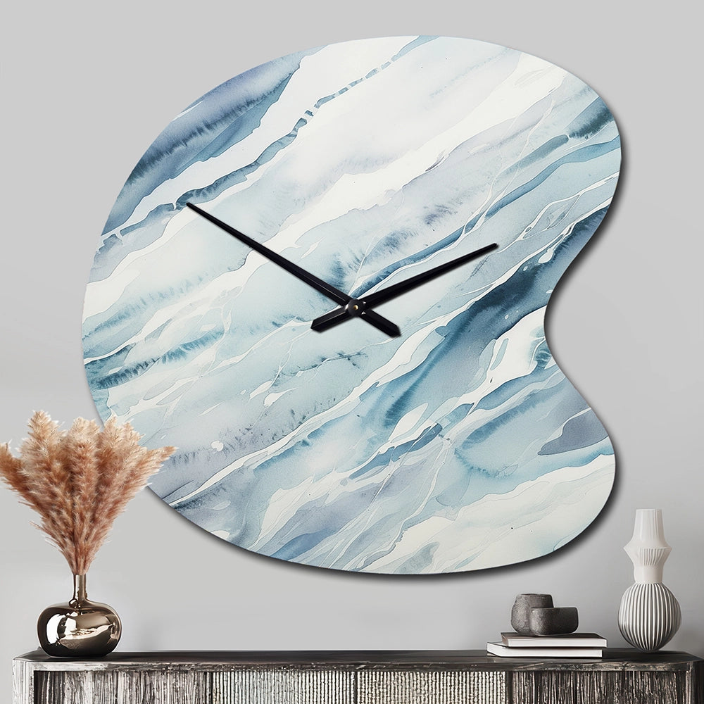 Blue Whirlwind I - Asymmetric Metal Wall Clock