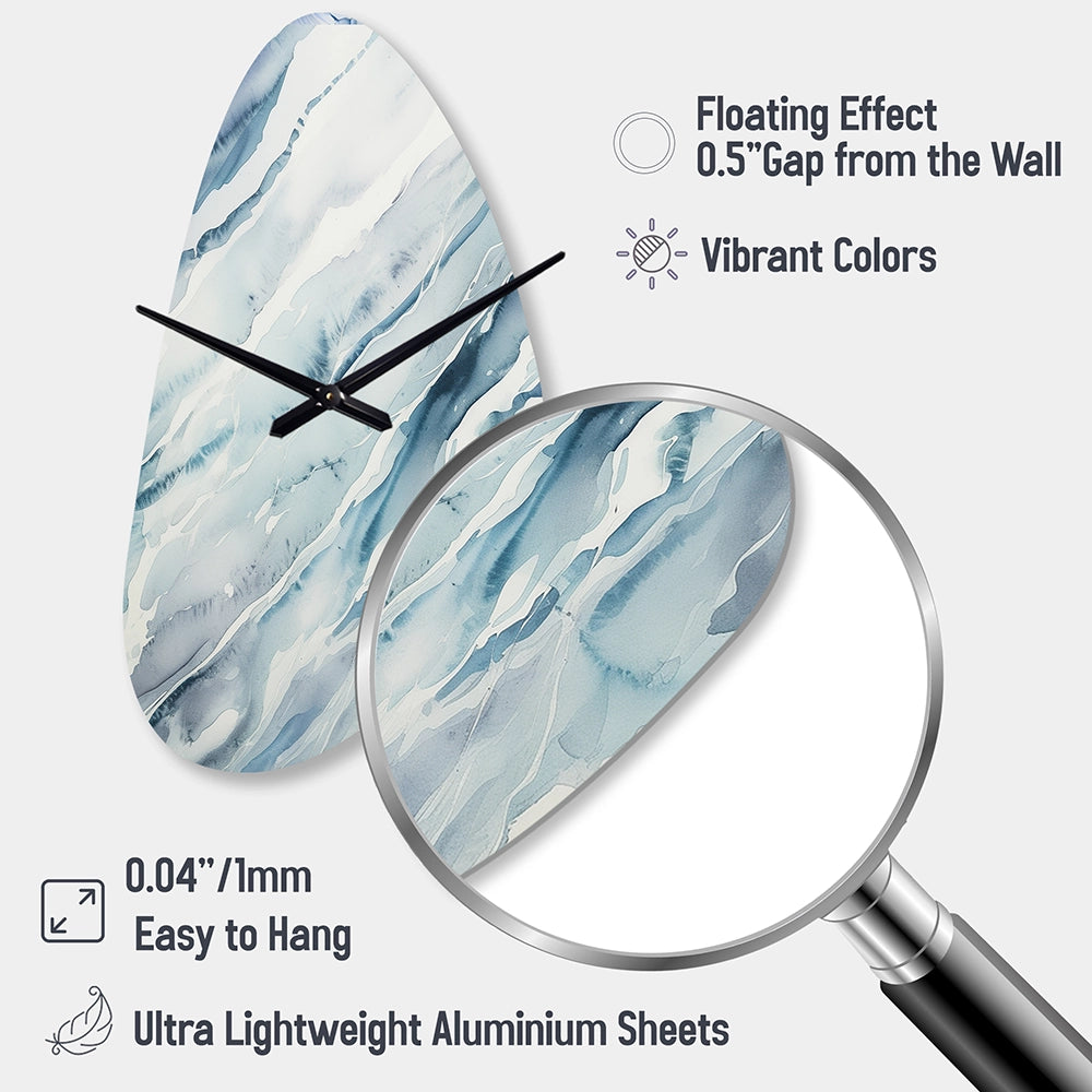 Blue Whirlwind I - Asymmetric Metal Wall Clock