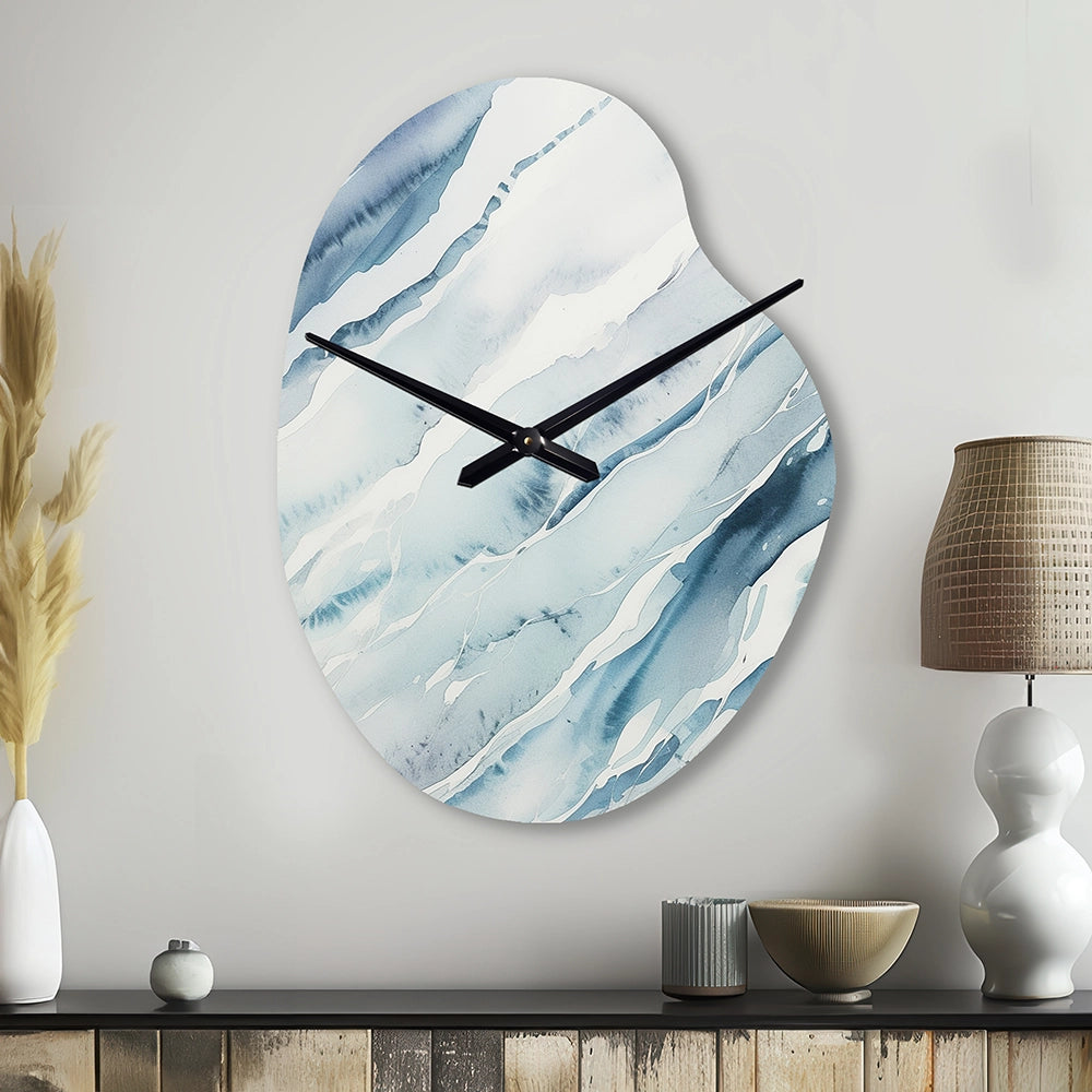 Blue Whirlwind I - Asymmetric Metal Wall Clock
