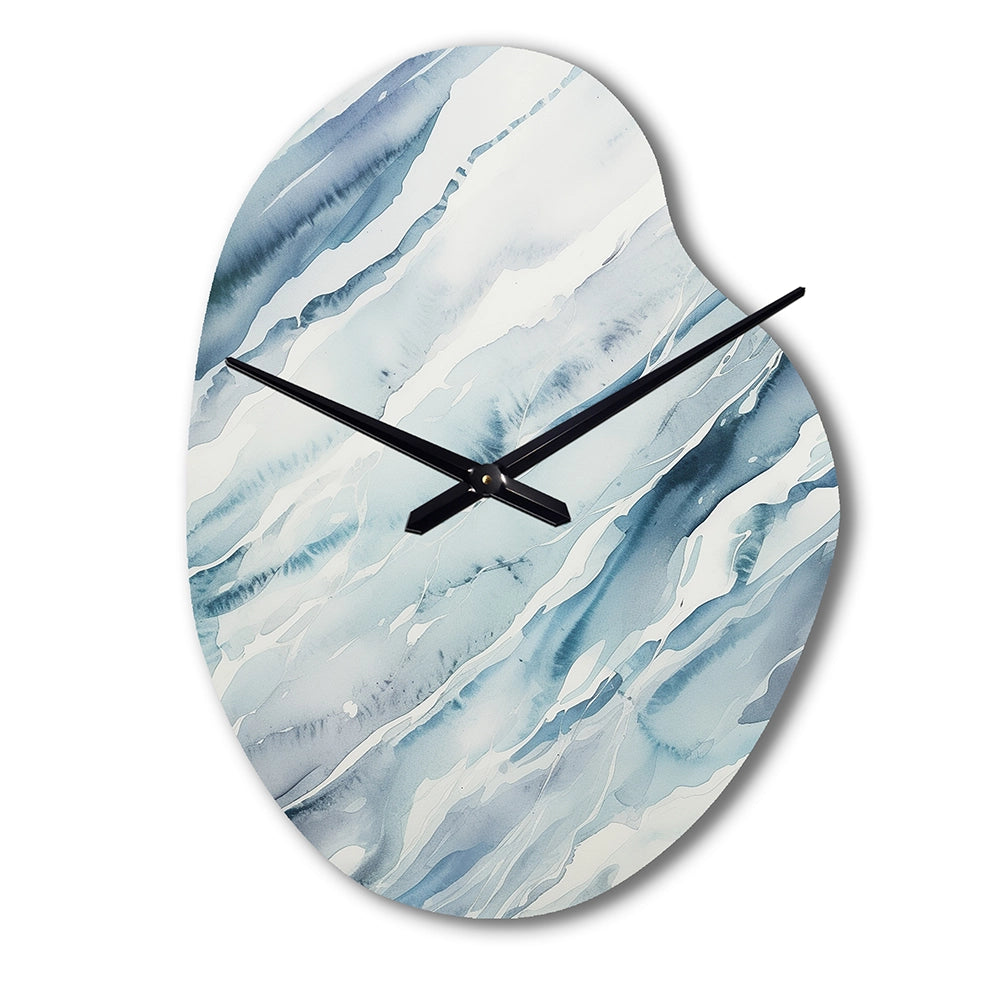 Blue Whirlwind I - Asymmetric Metal Wall Clock