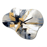 Grey and Gold Transcendent Impressions I - Asymmetric Metal Wall Clock