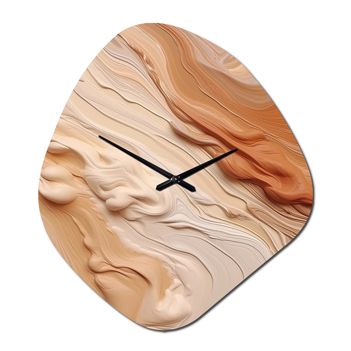 Orange and Beige Unbounded Imagination I - Asymmetric Metal Wall Clock