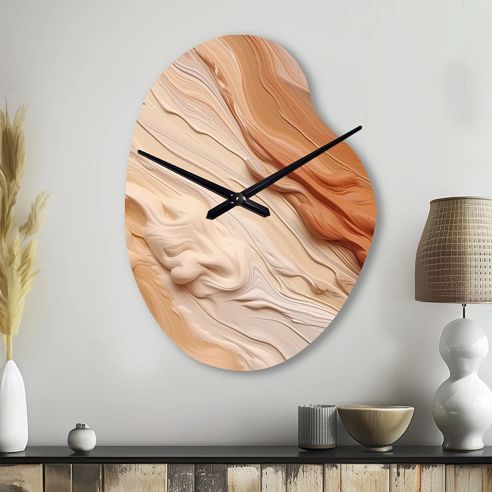 Orange and Beige Unbounded Imagination I - Asymmetric Metal Wall Clock