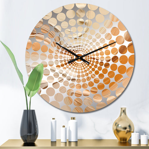 Orange and Beige Unbounded Imagination III - Abstract Metal Wall Clock