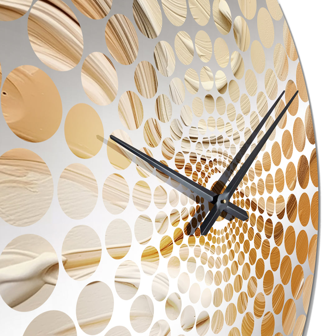 Orange and Beige Unbounded Imagination III - Abstract Metal Wall Clock