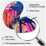 Pink and Blue Explosions Of Color - Asymmetric Metal Wall Clock