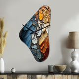 Blue and Orange Fluid Movements - Asymmetric Metal Wall Clock