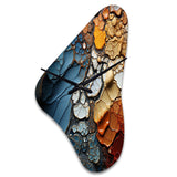 Blue and Orange Fluid Movements - Asymmetric Metal Wall Clock