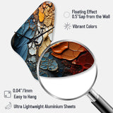 Blue and Orange Fluid Movements - Asymmetric Metal Wall Clock