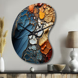 Blue and Orange Fluid Movements - Asymmetric Metal Wall Clock
