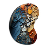 Blue and Orange Fluid Movements - Asymmetric Metal Wall Clock