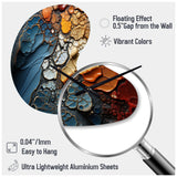 Blue and Orange Fluid Movements - Asymmetric Metal Wall Clock