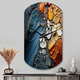 Blue and Orange Fluid Movements - Asymmetric Metal Wall Clock