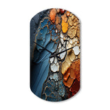 Blue and Orange Fluid Movements - Asymmetric Metal Wall Clock