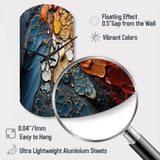 Blue and Orange Fluid Movements - Asymmetric Metal Wall Clock