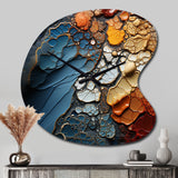 Blue and Orange Fluid Movements - Asymmetric Metal Wall Clock