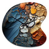 Blue and Orange Fluid Movements - Asymmetric Metal Wall Clock