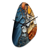 Blue and Orange Fluid Movements - Asymmetric Metal Wall Clock