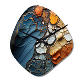 Blue and Orange Fluid Movements - Asymmetric Metal Wall Clock