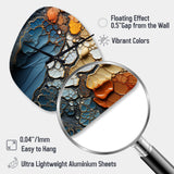 Blue and Orange Fluid Movements - Asymmetric Metal Wall Clock