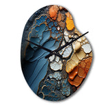 Blue and Orange Fluid Movements - Asymmetric Metal Wall Clock