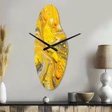 Yellow and Grey Cosmic Vibrations I - Asymmetric Metal Wall Clock