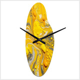 Yellow and Grey Cosmic Vibrations I - Asymmetric Metal Wall Clock