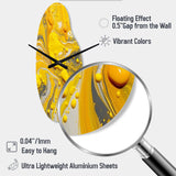Yellow and Grey Cosmic Vibrations I - Asymmetric Metal Wall Clock