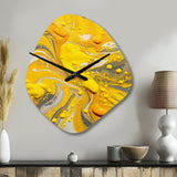 Yellow and Grey Cosmic Vibrations I - Asymmetric Metal Wall Clock