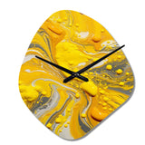 Yellow and Grey Cosmic Vibrations I - Asymmetric Metal Wall Clock