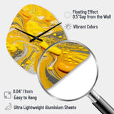 Yellow and Grey Cosmic Vibrations I - Asymmetric Metal Wall Clock