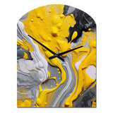 Yellow and Grey Cosmic Vibrations II - Asymmetric Metal Wall Clock