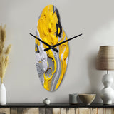 Yellow and Grey Cosmic Vibrations II - Asymmetric Metal Wall Clock