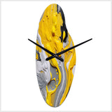 Yellow and Grey Cosmic Vibrations II - Asymmetric Metal Wall Clock