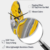 Yellow and Grey Cosmic Vibrations II - Asymmetric Metal Wall Clock