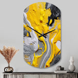 Yellow and Grey Cosmic Vibrations II - Asymmetric Metal Wall Clock