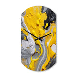 Yellow and Grey Cosmic Vibrations II - Asymmetric Metal Wall Clock
