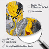Yellow and Grey Cosmic Vibrations II - Asymmetric Metal Wall Clock