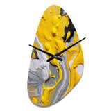 Yellow and Grey Cosmic Vibrations II - Asymmetric Metal Wall Clock