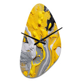 Yellow and Grey Cosmic Vibrations II - Asymmetric Metal Wall Clock