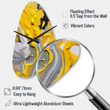 Yellow and Grey Cosmic Vibrations II - Asymmetric Metal Wall Clock