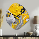 Yellow and Grey Cosmic Vibrations II - Asymmetric Metal Wall Clock