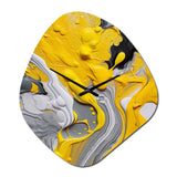 Yellow and Grey Cosmic Vibrations II - Asymmetric Metal Wall Clock