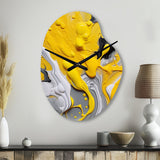 Yellow and Grey Cosmic Vibrations II - Asymmetric Metal Wall Clock